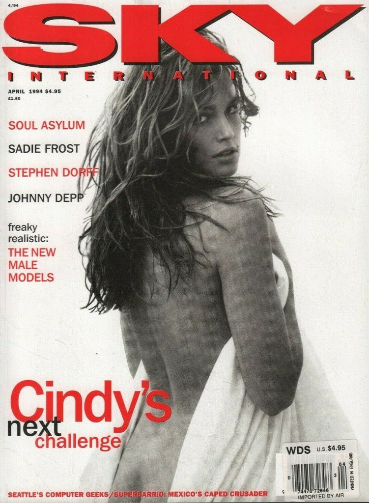 Sky International April 1994 Cindy Crawford Soul Asylum Johnny Depp 061319DBE