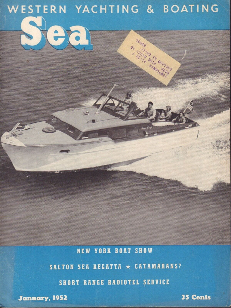 Sea Western Yachting January 1952 Catamarans, Shalton Sea w/ML 062117nonDBE