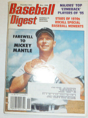 Baseball Digest Magazine Mickey Mantle & Vinny Castillo November 1995 020315R