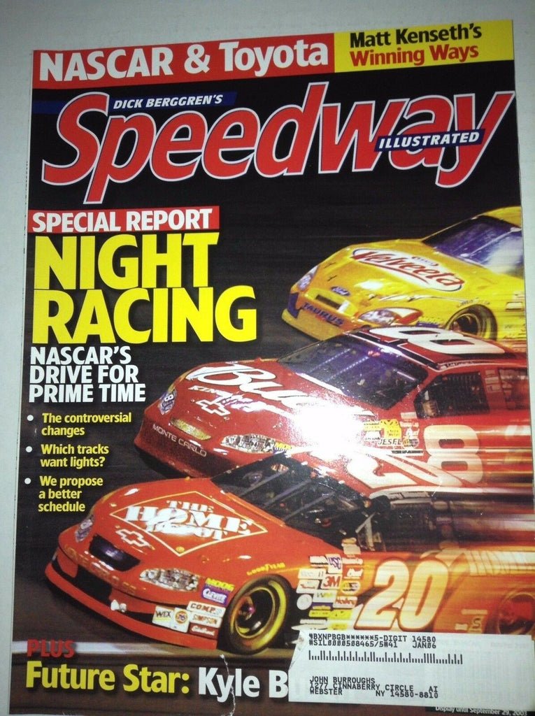 Speedway Illustrated Magazine Nascar & Toyota October 2003 041217nonrh