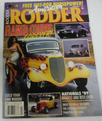 American Rodder Magazine Flamed Coupes & Nationals '89 February 1990 080714R
