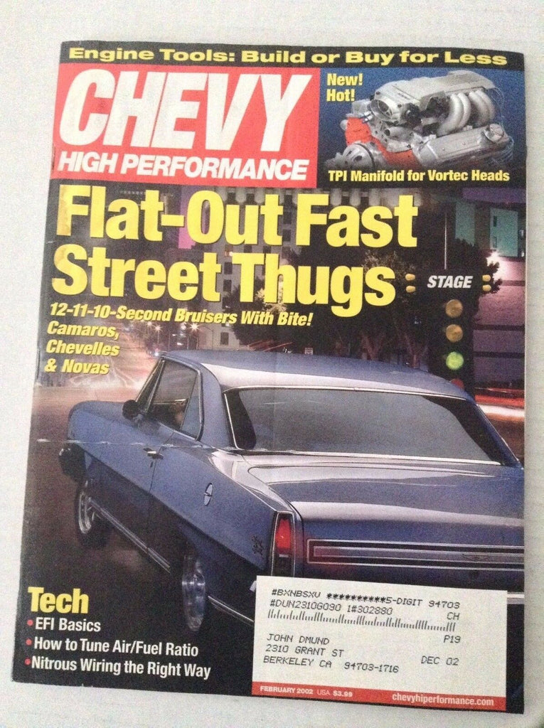 Chevy High Performance Magazine Camaros Chevelles February 2002 031417NONRH