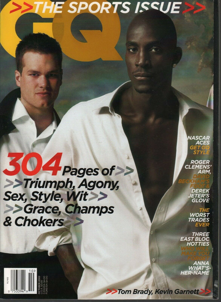 GQ Men's Magazine October 2002 Tom Brady Kevin Garnett Roger Clemens 031120AME