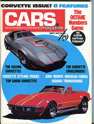 Cars Magazine September 1975 Corvette Issue EX 072016jhe