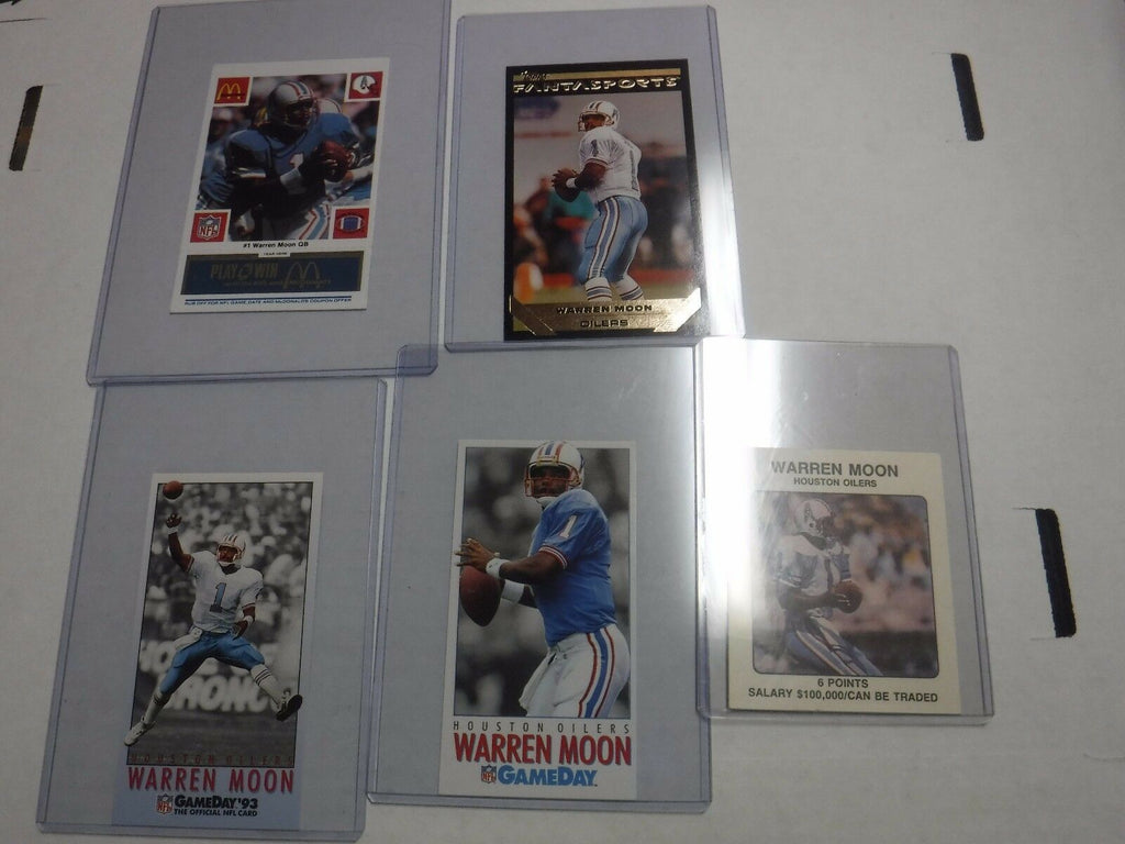 Warren Moon Lot Of 5 Oversized Football Cards Oilers 061417jh