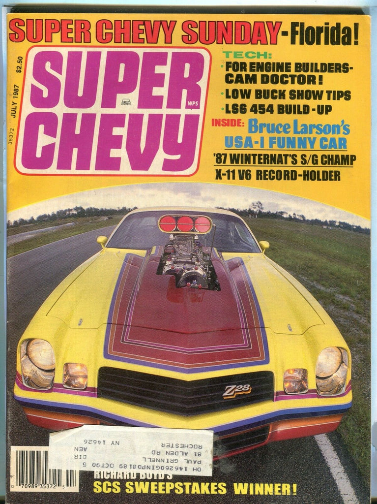 Super Chevy Magazine July 1987 Bruce Larson EX w/ML 031417nonjhe