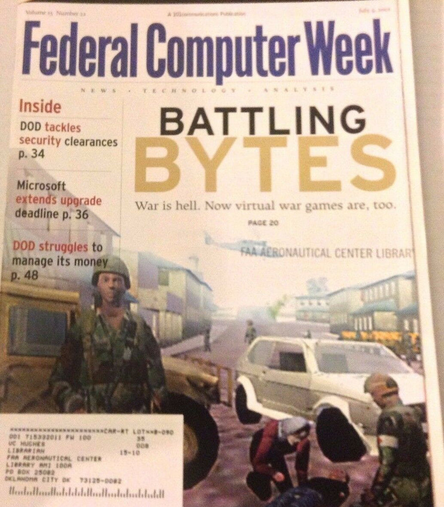 Federal Computer Weekly Magazine Battling Bytes July 9, 2001 080117nonrh