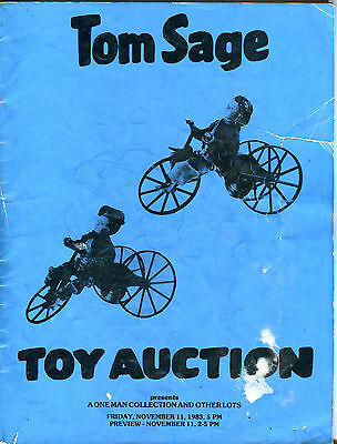 Tom Sage Toy Auction Catalog November 11 1983 VG 081116jhe