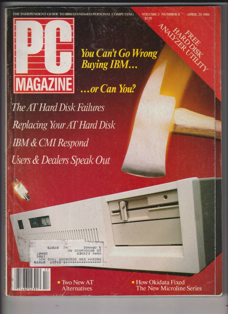 PC Magazine The AT Hard Disk Failures & Replacing April 29, 1986 120619nonr