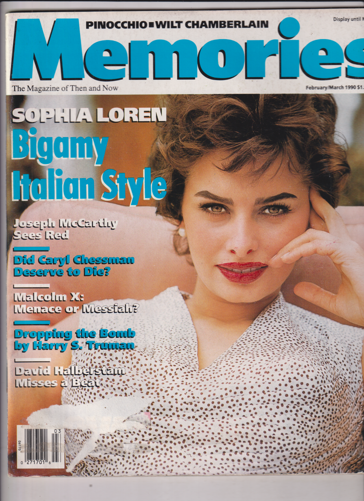 Memories Mag Sophia Loren Joseph McCarthy February/March 1990 012720nonr