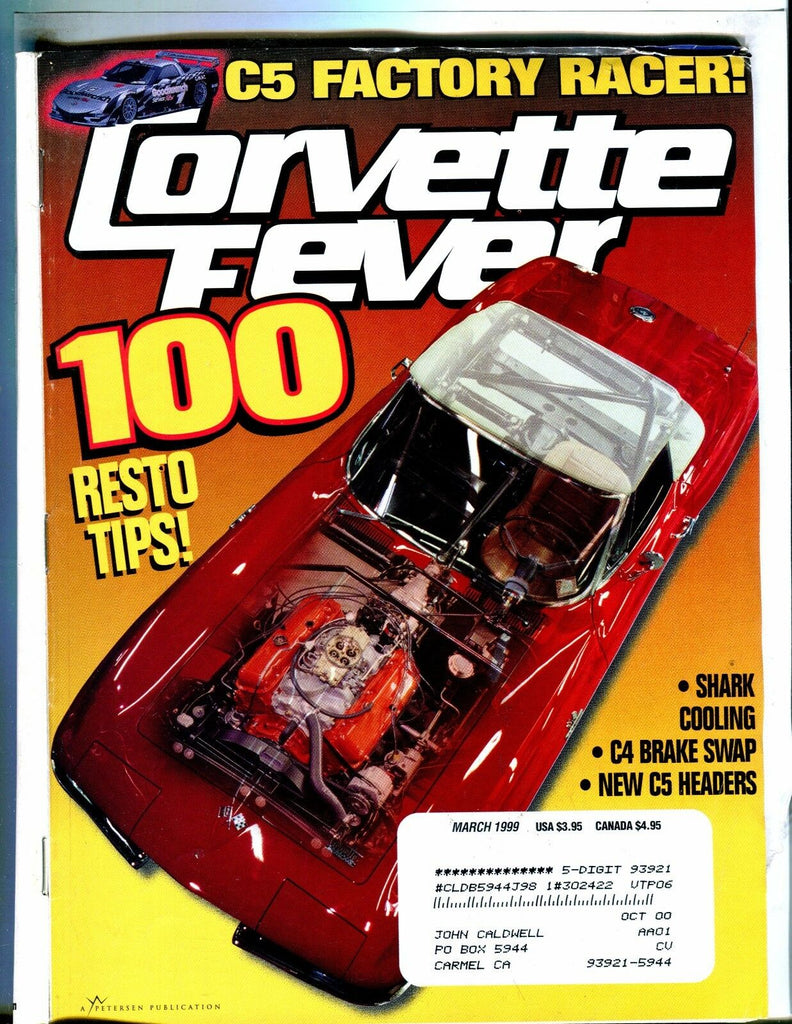 Corvette Fever Magazine March 1999 Resto Tips VG w/ML 042417nonjhe
