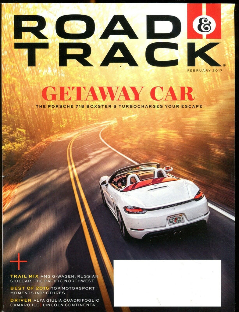 Road & Track Magazine February 2017 Getaway Car EX No ML 020117jhe