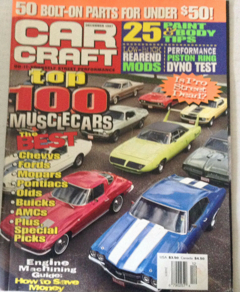 Car Craft Magazine Top 100 Musclecars Chevy Ford December 1997 080717nonrh