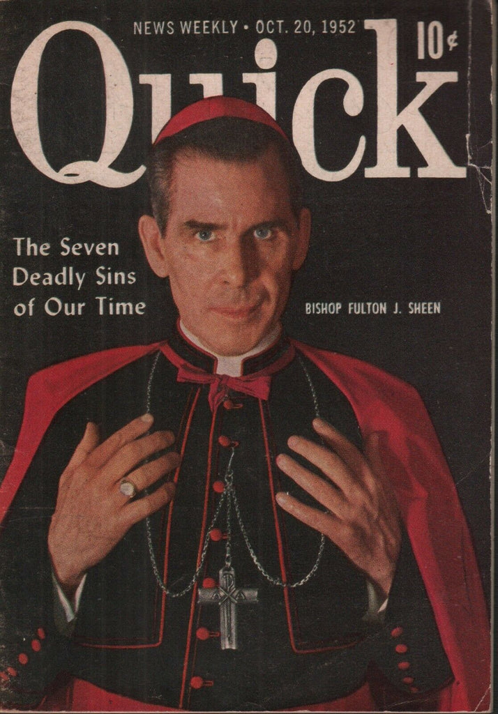 Quick News Weekly Oct 20 1952 Bishop Fulton J Sheen Cheesecake Pin Up 070819AME