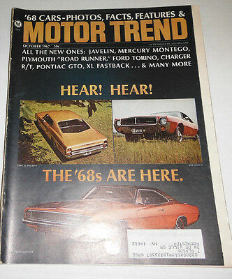 Motor Trend Magazine Javelin Mercury Montego Plymouth October 1967 081114R