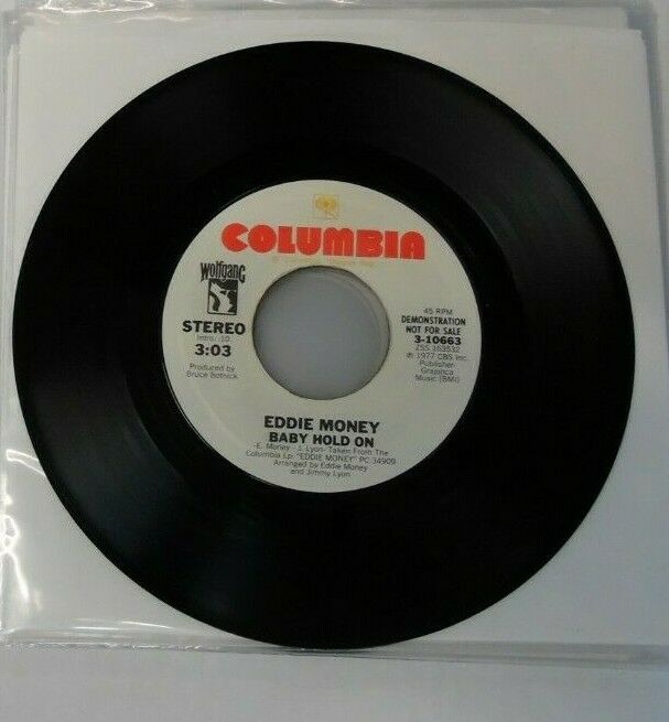 Eddie Money Baby Hold On 45 RPM DEMO 3-10663, 1977 022220LLE45