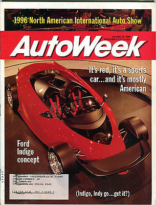 AutoWeek Magazine January 15 1996 Ford Indigo Concept EX 012216jhe