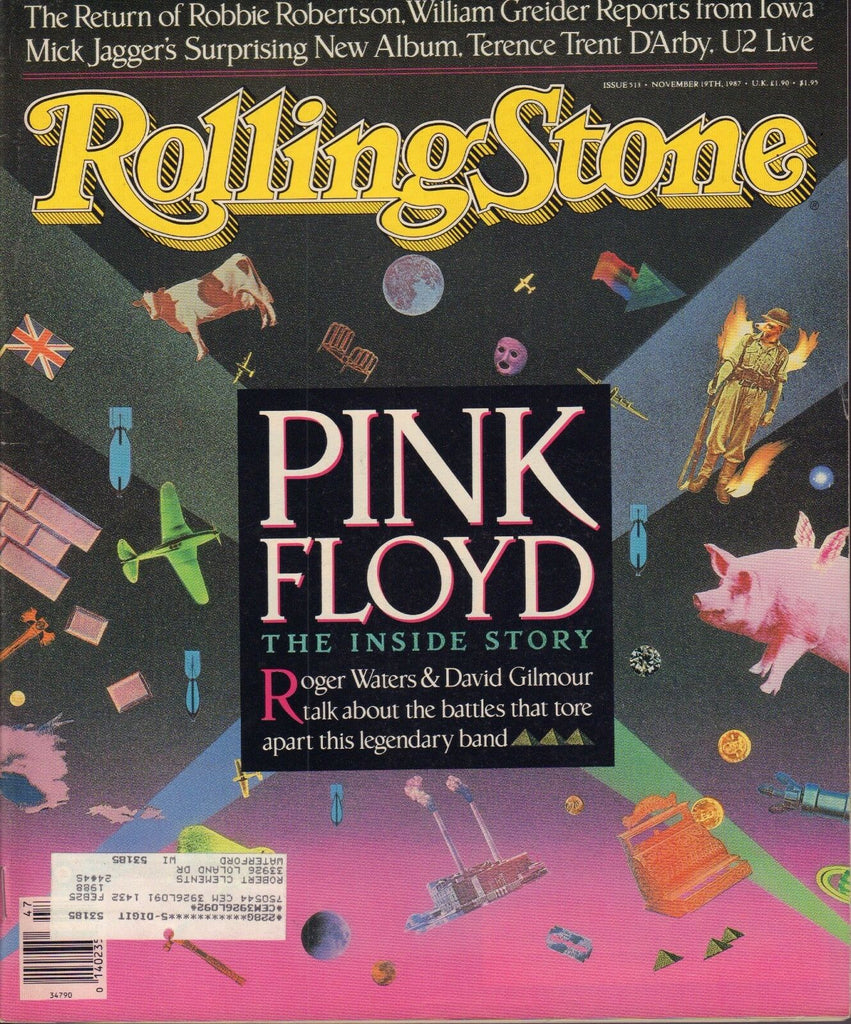 Rolling Stone November 19 1987 Pink Floyd, Robbie Robertson w/ML VG 122816DBE
