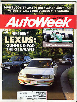 AutoWeek Magazine June 26 1989 Lexus CART In Detroit EX 021816jhe