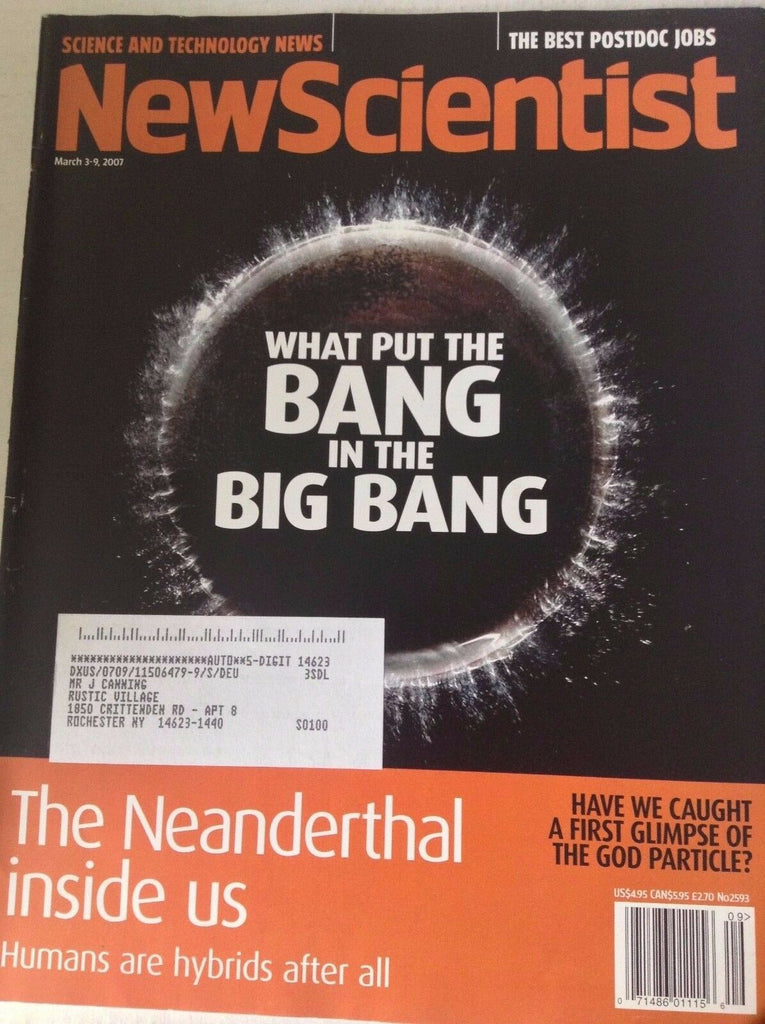 New Scientist Magazine Bang In The Big Bang March 9, 2007 081417nonrh2