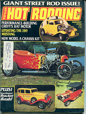 Popular Hot Rodding Magazine August 1976 Street Rod Issue! ML VGEX 122215jhe
