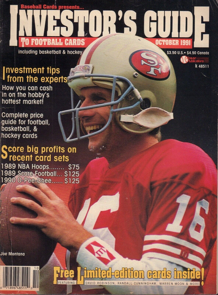 Investor's Guide To Football Cards October 1991 Joe Montana 080417nonjhe