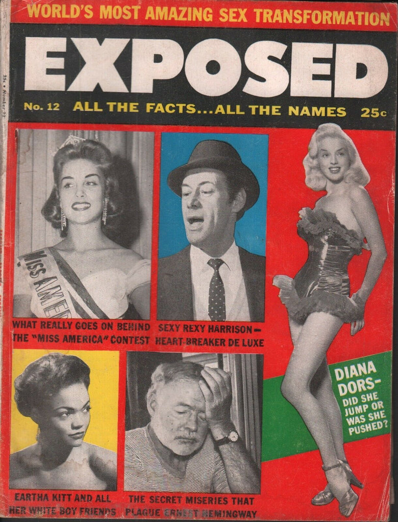 Exposed Magazine Vol 1 #12 February 1957 Diana Dors Ernest Hemingway 012819AME