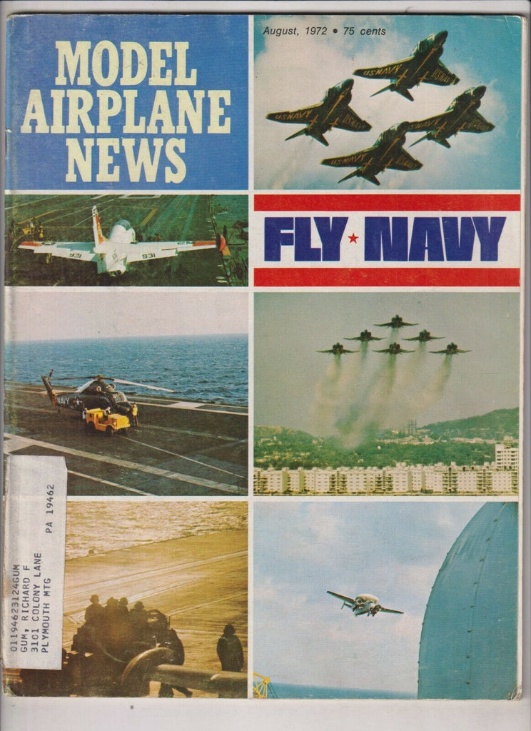 Model Airplane News Mag Fly With The Navy August 1972 040420nonrh