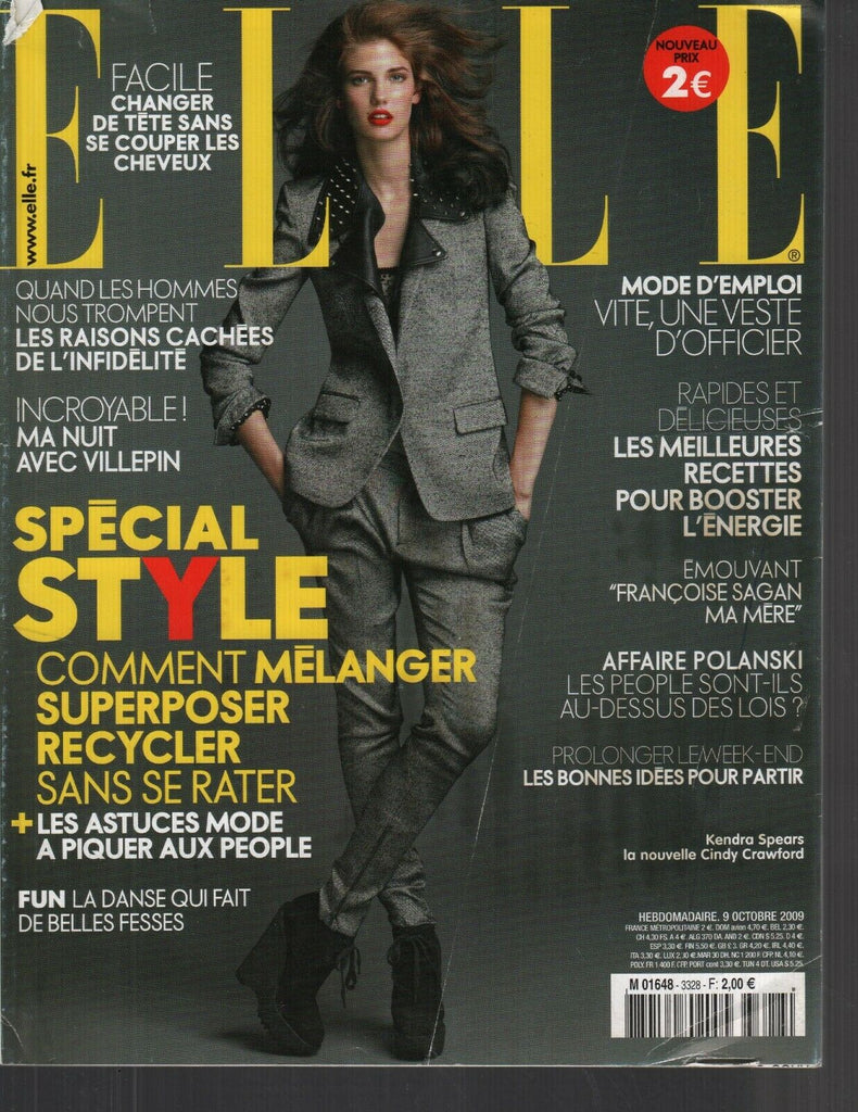 Elle French Magazine 9 Octobre 2009 Kendra Spears Cindy Crawford 091719AME2