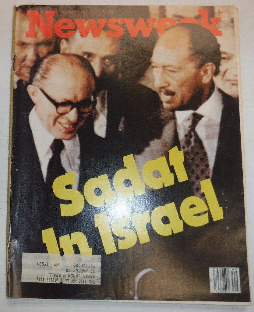 Newsweek Magazine Sadat In Israel November 28, 1977 GOOD Cond 100616R