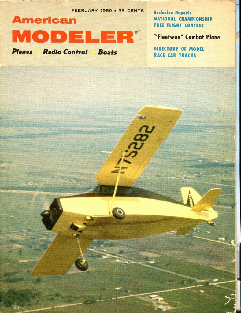 American Modeler Magazine February 1959 Fleetwon Plane VG No ML 040517nonjhe