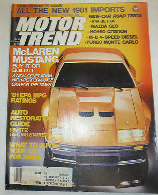 Motor Trend Magazine McLaren Mustang & VW Jetta December 1980 022715r