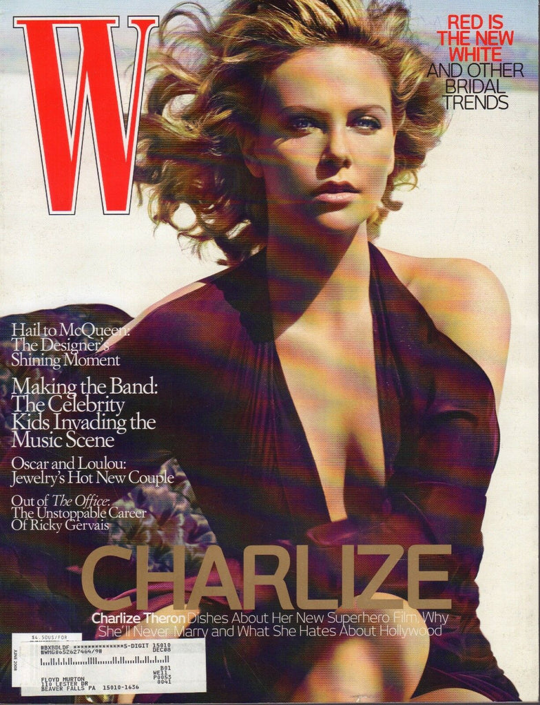 W Magazine June 2008 Charlize Theron Rickey Gervais w/ML 061418DBE
