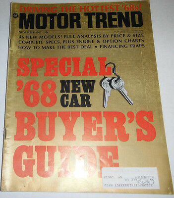 Motor Trend Magazine Special '68 Buyer's Guide November 1967 081114R