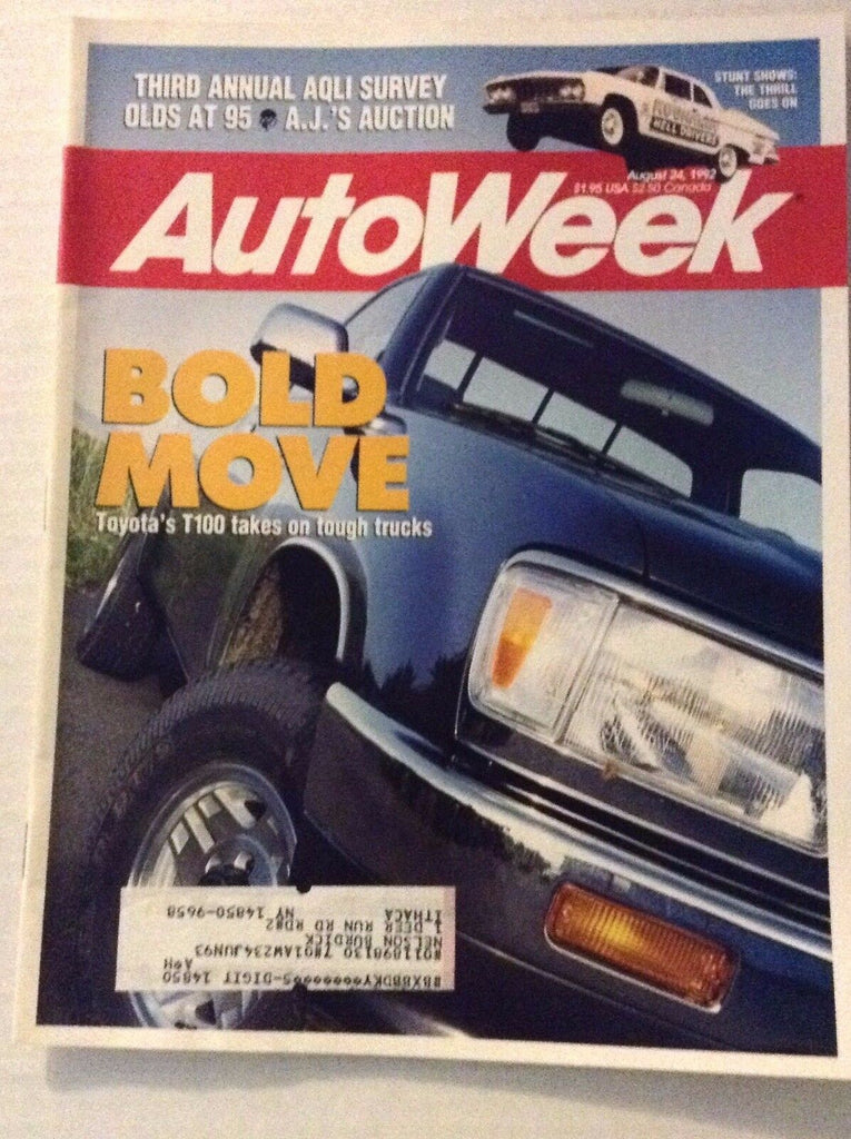 Autoweek Magazine Magazine Toyota's T100 August 24, 1992 011717RH