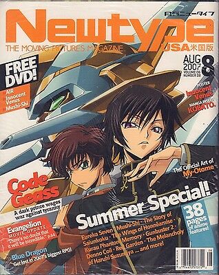 Newtype USE August 2007 Evangelion, Code Geass VG 062416DBE