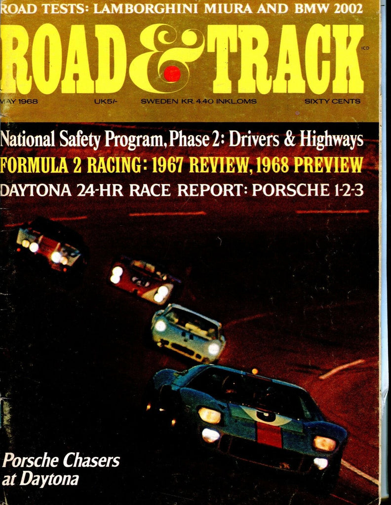 Road & Track Magazine May 1968 Porsche Daytona VG No ML 042517nonjhe
