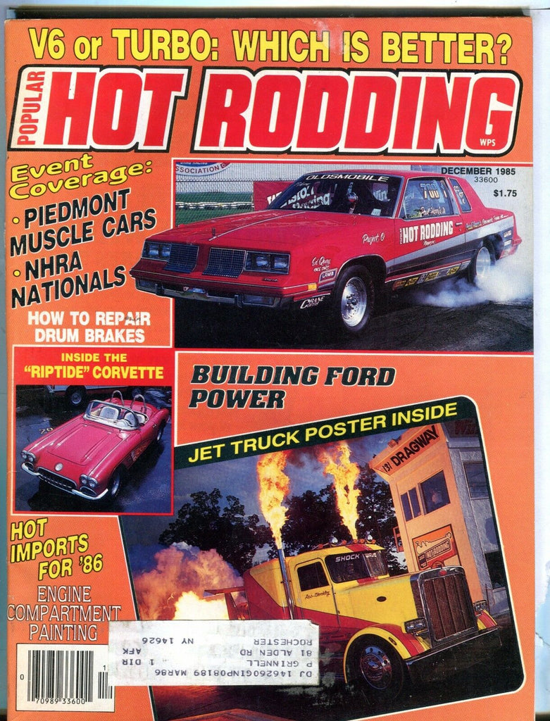 Popular Hot Rodding Magazine December 1985 Riptide Corvette EX w/ML 031717nonjhe