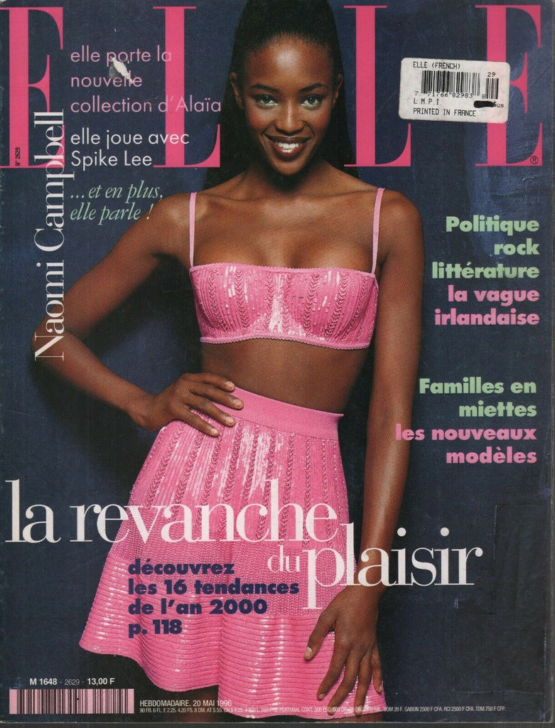Elle French Fashion Magazine 20 Mai 1996 Naomi Campbell 091819AME