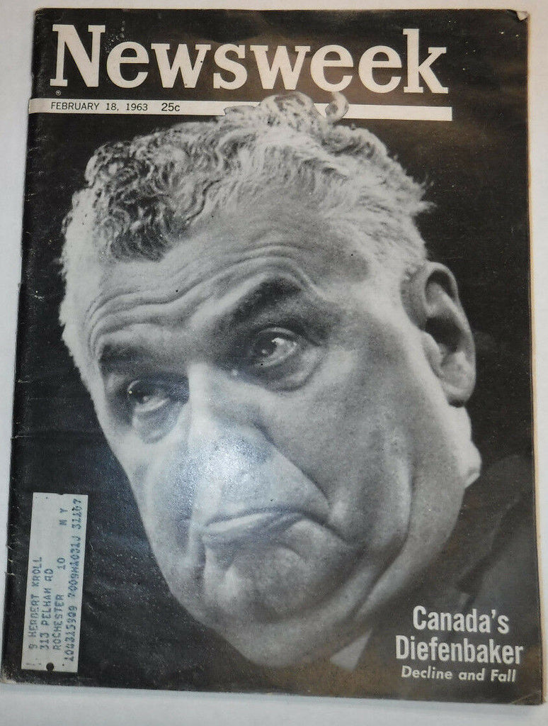 Newsweek Magazine Canada's Diefenbaker February 18, 1963 100316R2