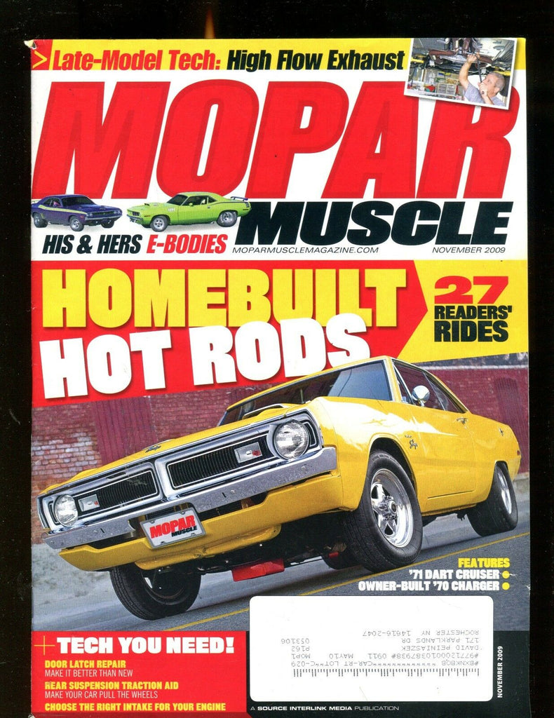 Mopar Muscle Magazine November 2009 Homebuilt Hot Rods EX w/ML 011717jhe