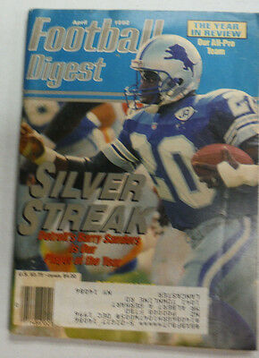 Football Digest Magazine Barry Sanders Year In Review April 1992 050515R