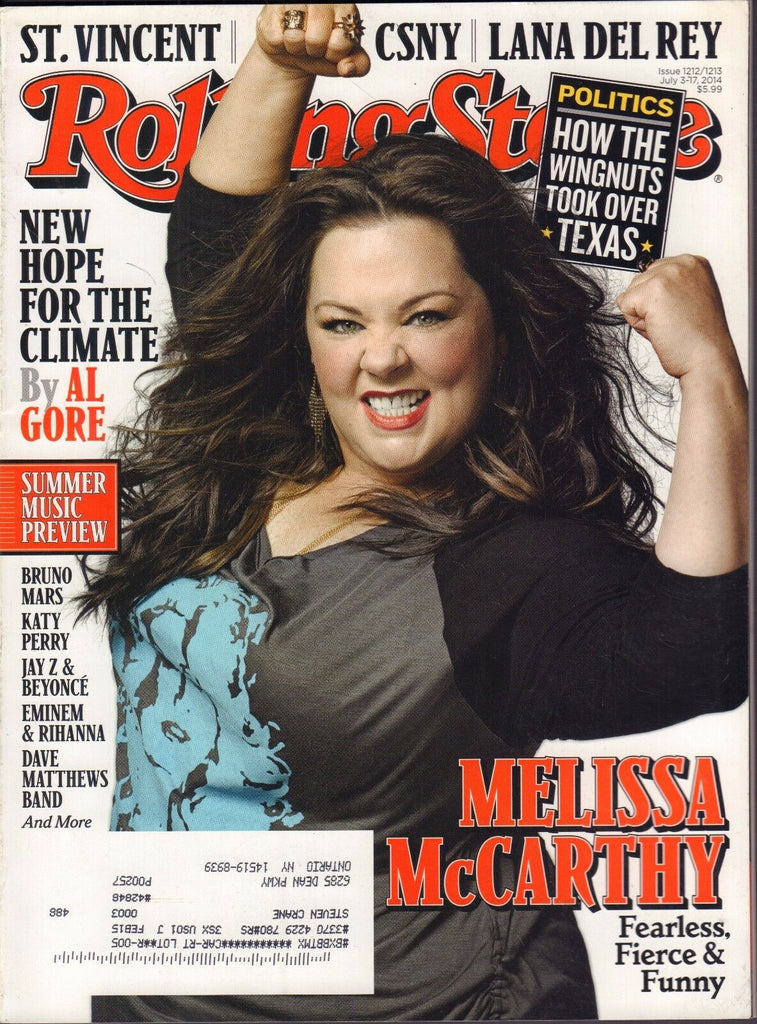 Rolling Stone July 3-17 2014 Melisa McCarthy, Al Gore, Bruno Mars w/ML 090816DBE