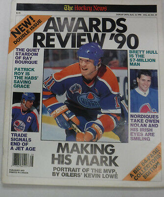 The Hockey News Magazine Oiler's Kevin Lowe & Brett Hull August 1990 082015R