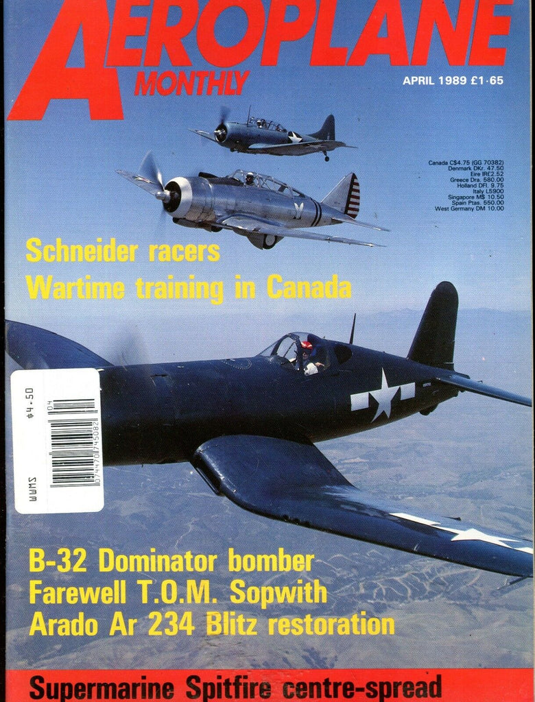 Aeroplane Monthly Magazine April 1989 Schneider Racers EX No ML 113016jhe