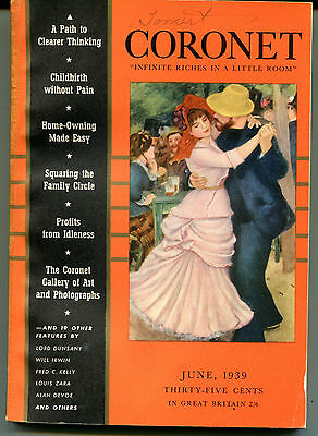Coronet Magazine June 1939 Great Pics/Stories EX w/writing on top 121815jhe2