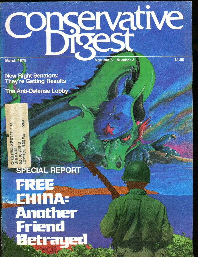 Conservative Digest Magazine March 1979 Free China VG w/ML 010517jhe
