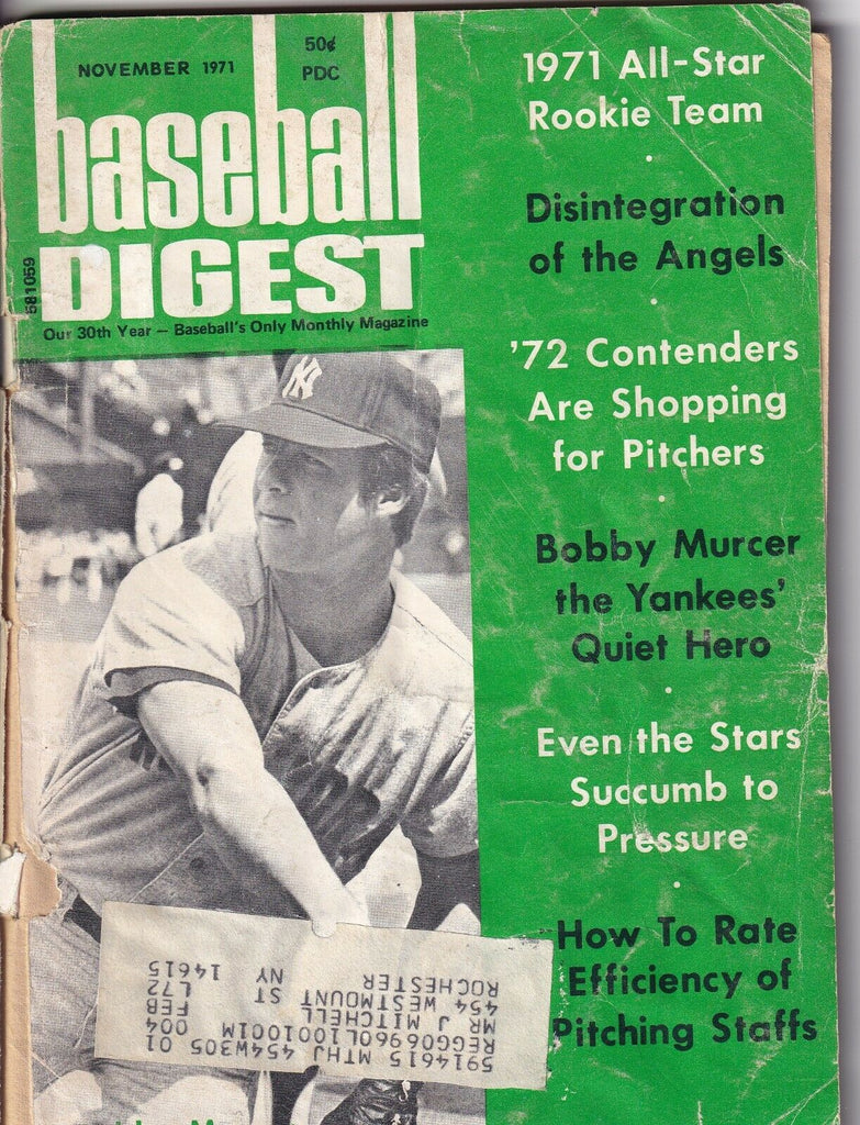 Baseball Digest Bobby Murcer The Angels November 1971 051919nonr