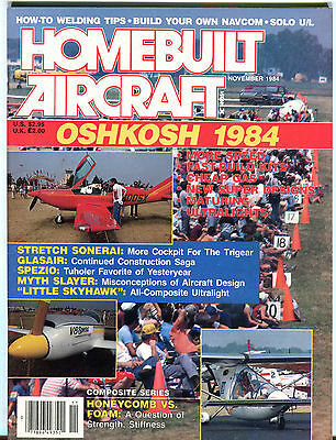 Homebuilt Aircraft Magazine November 1984 Oshkosh 1984 EX 061616jhe
