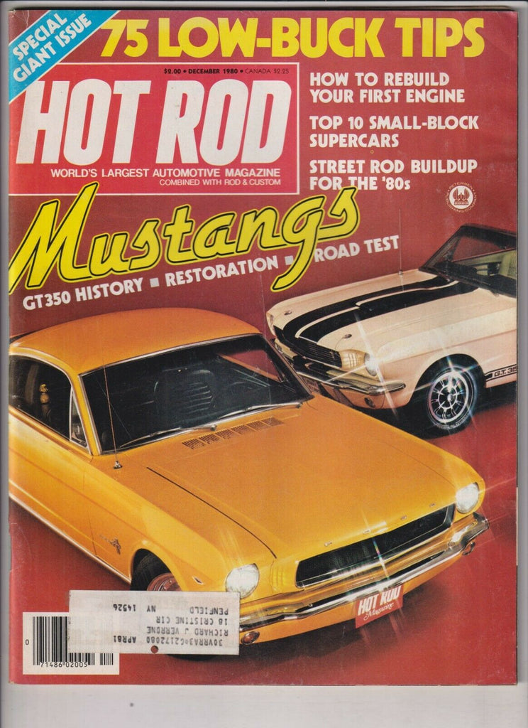 Hot Rod Mag Mustangs GT350 History & Low Buck Tips December 1980 031620nonr